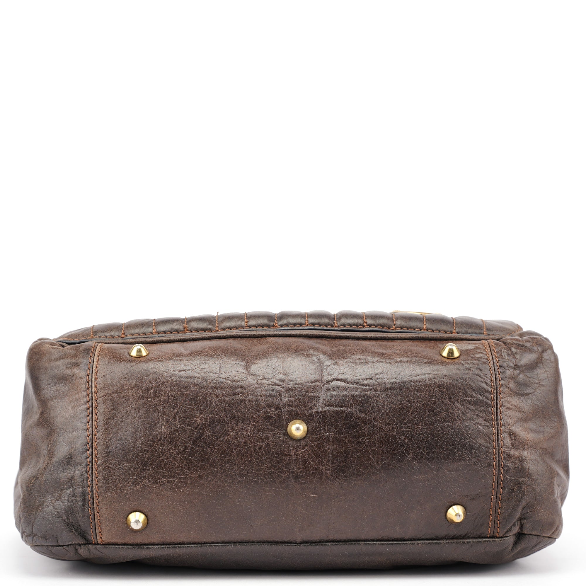 Brown Leather Bay Tote Bag
