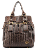 Brown Leather Bay Tote Bag