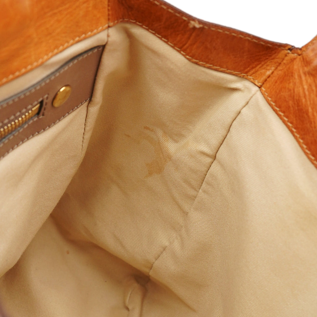Brown Leather Bay Tote Bag