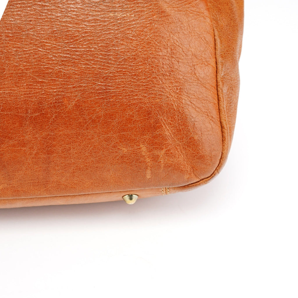 Brown Leather Bay Tote Bag