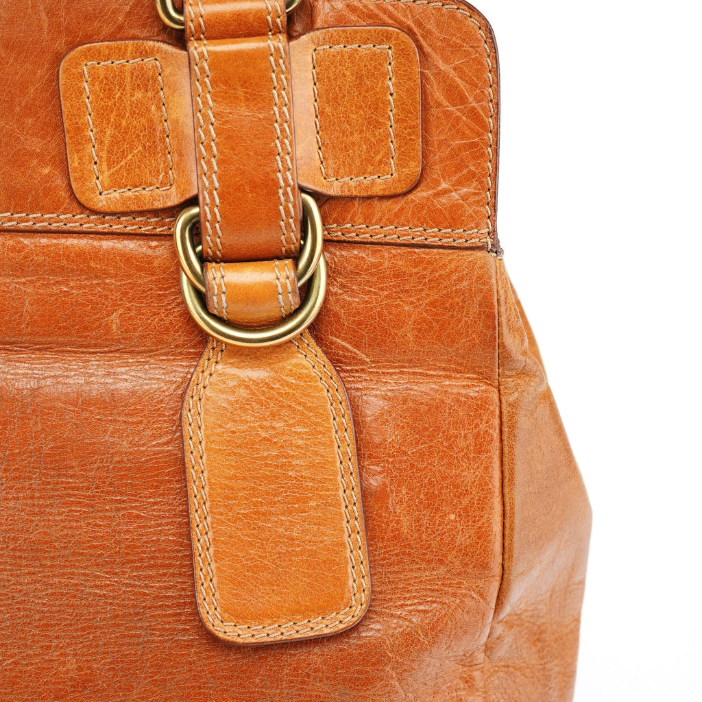 Brown Leather Bay Tote Bag