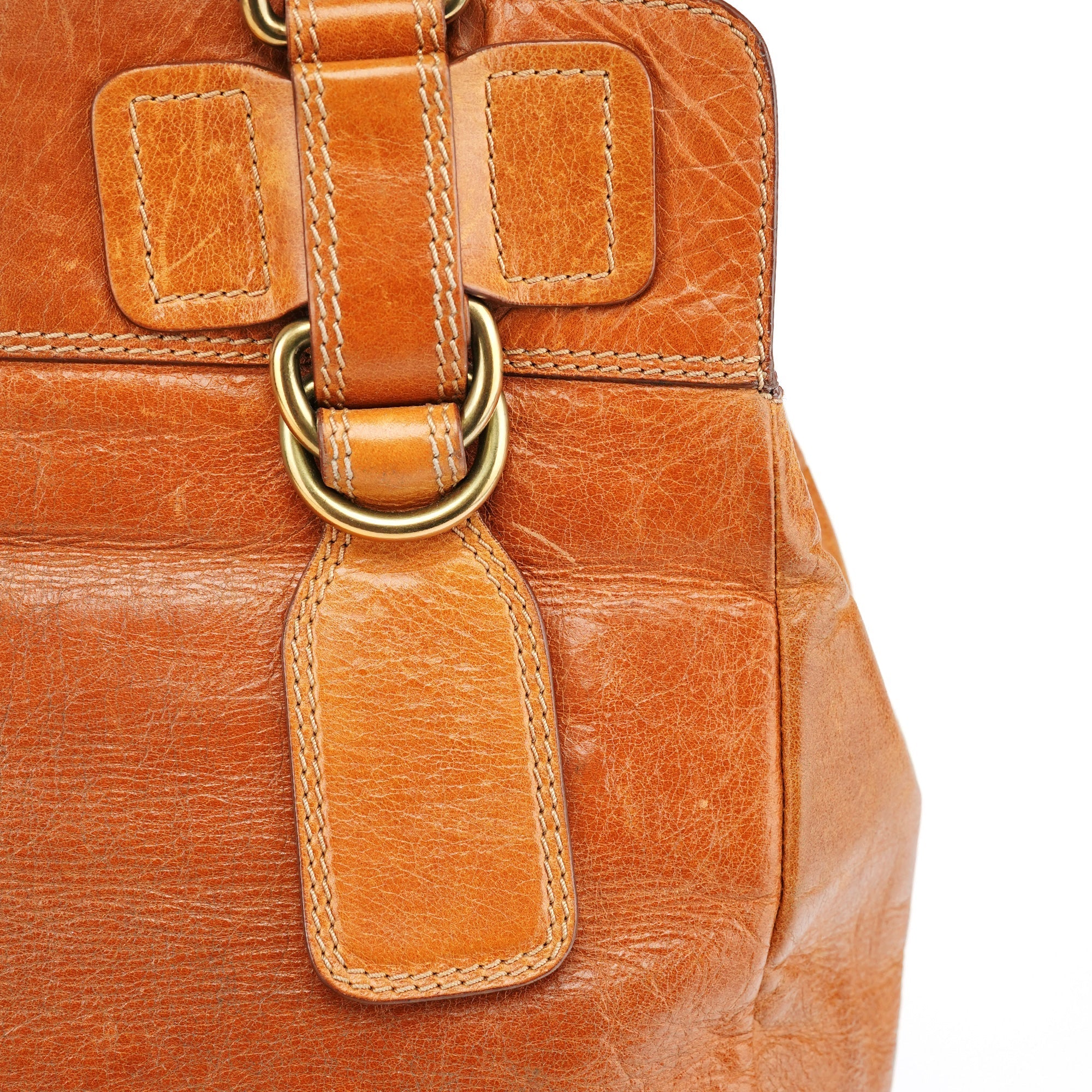 Brown Leather Bay Tote Bag