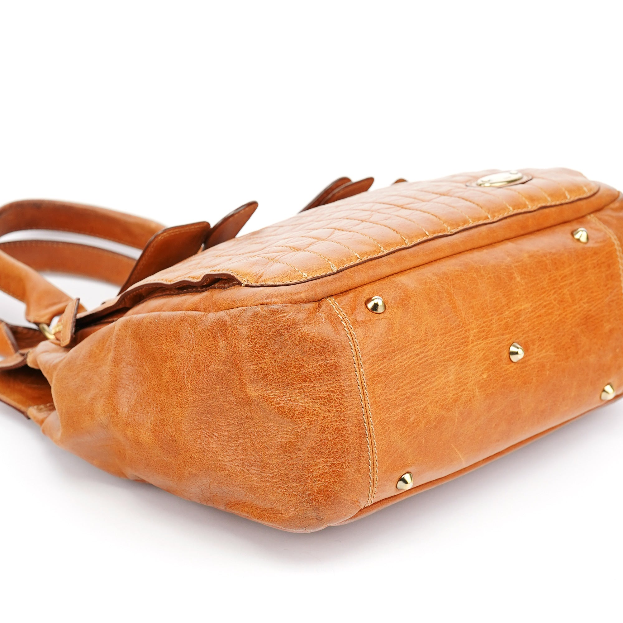 Brown Leather Bay Tote Bag