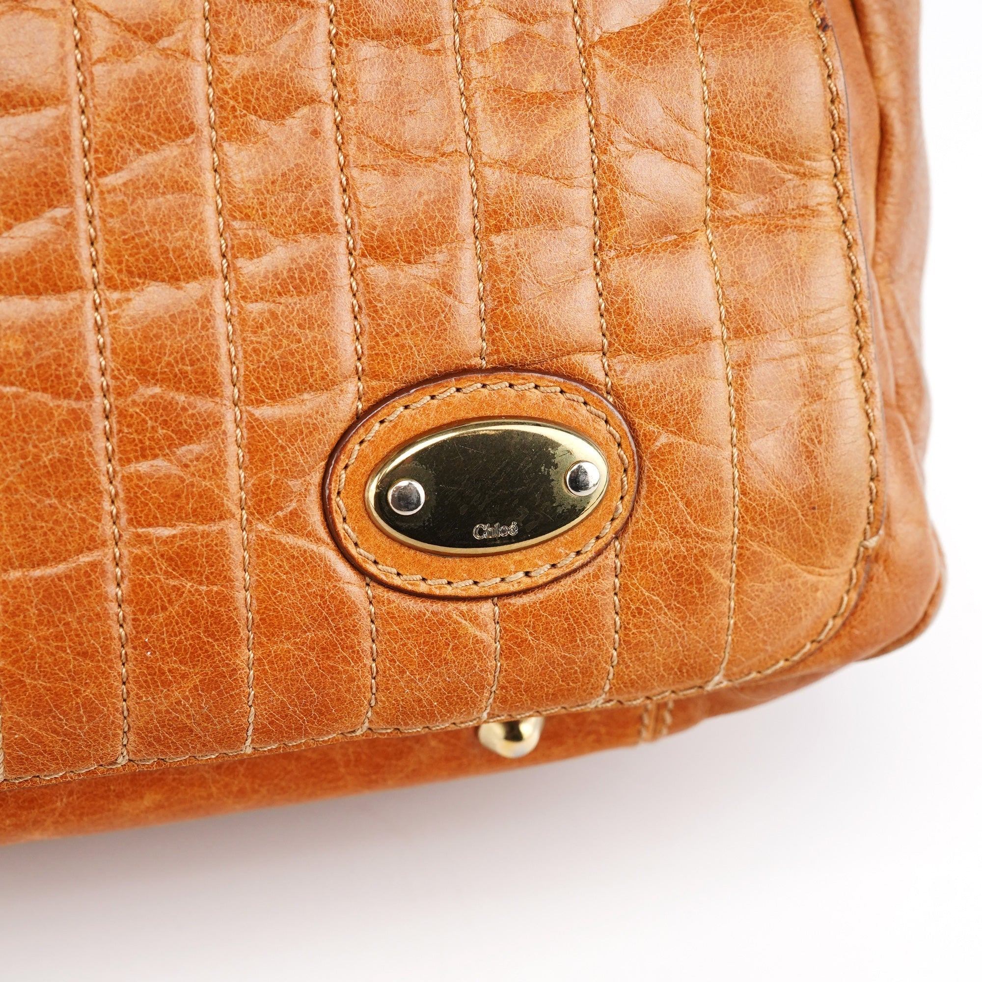 Brown Leather Bay Tote Bag
