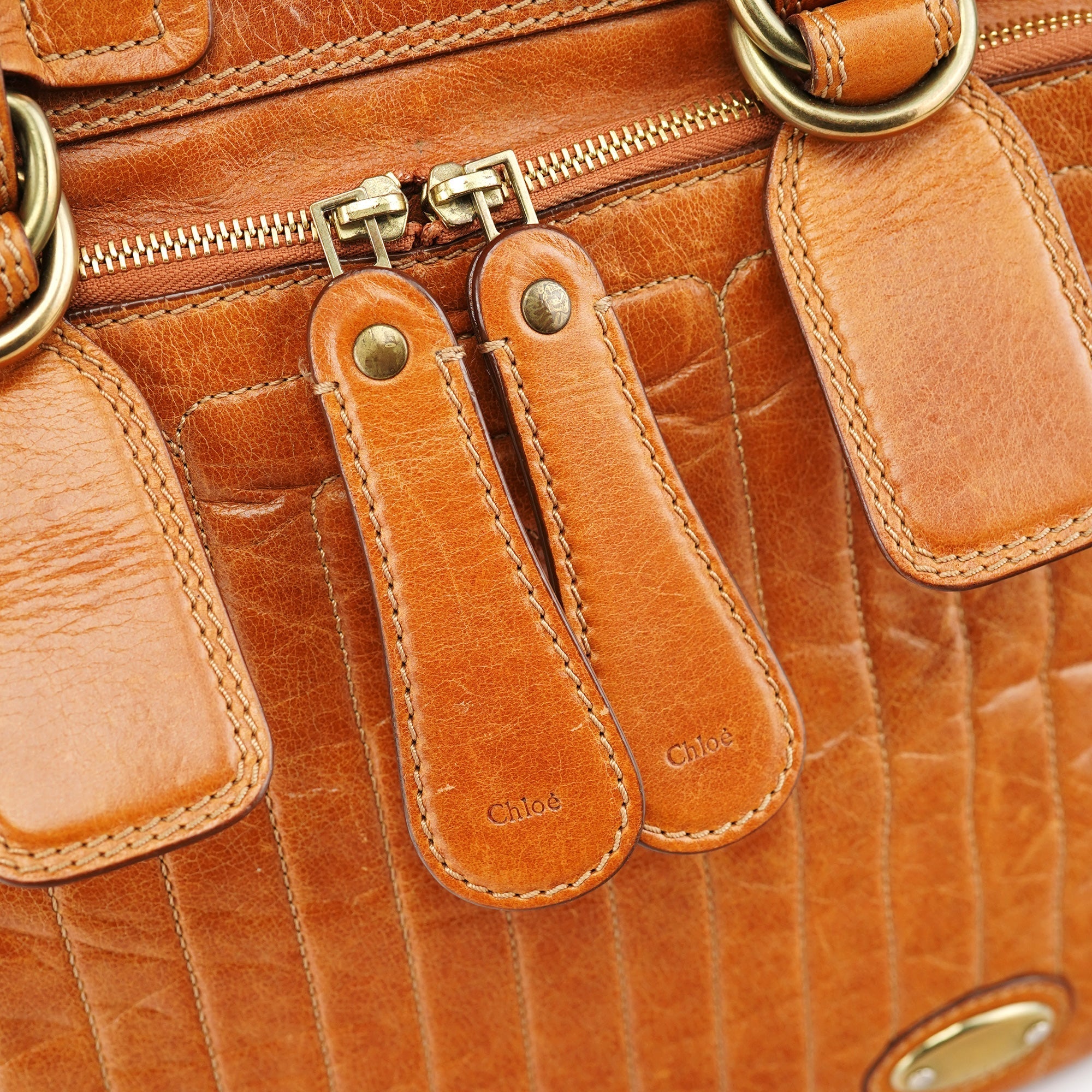 Brown Leather Bay Tote Bag
