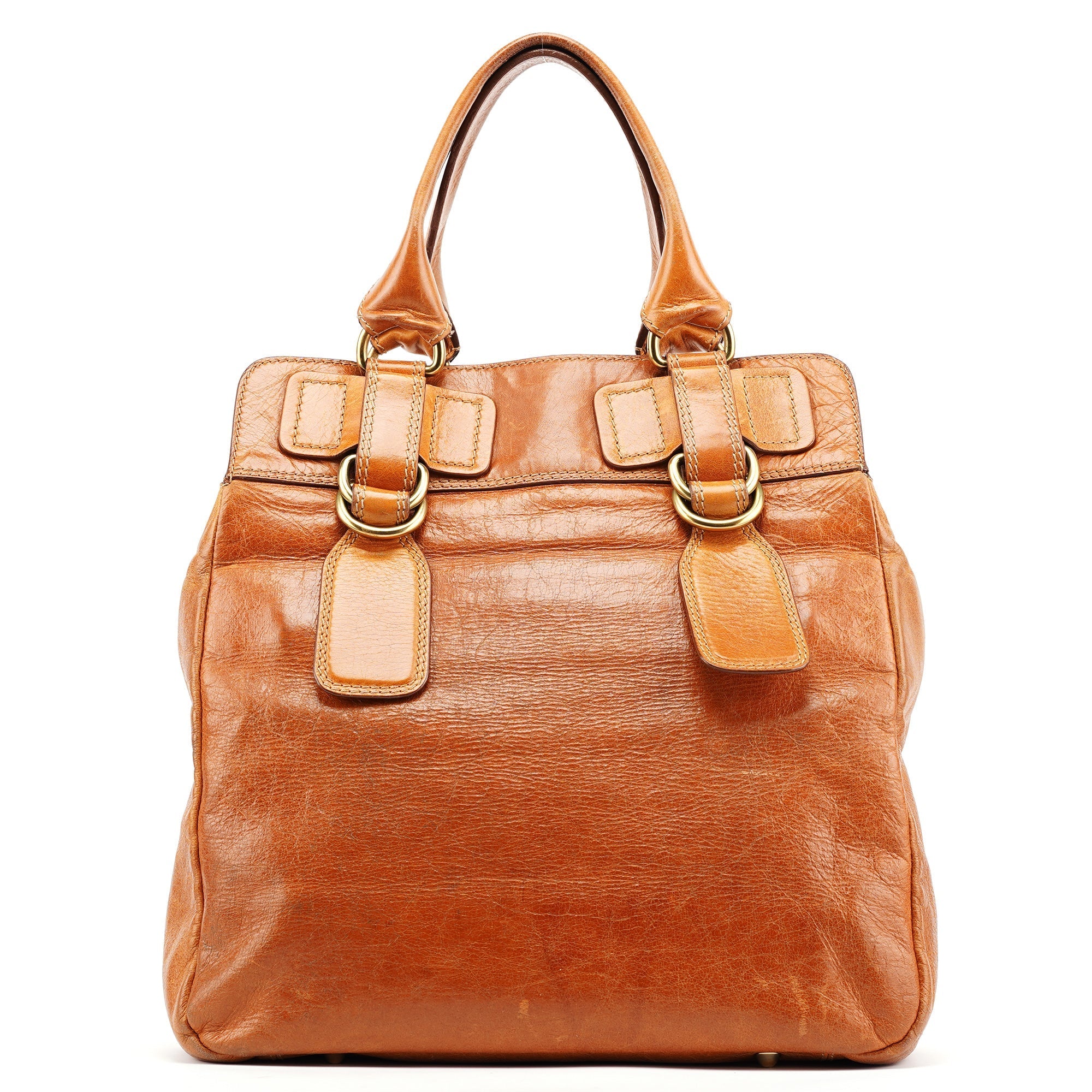 Brown Leather Bay Tote Bag