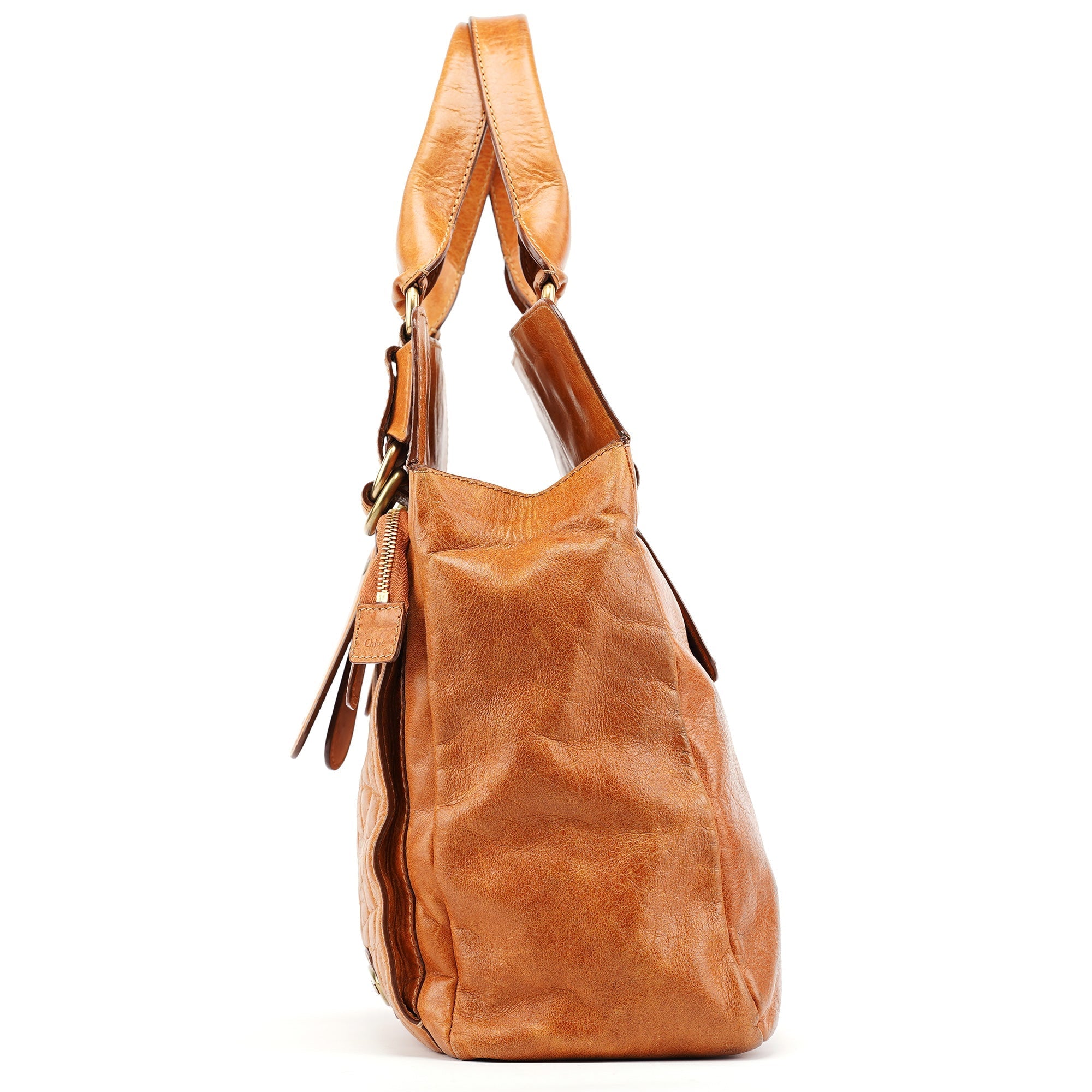 Brown Leather Bay Tote Bag