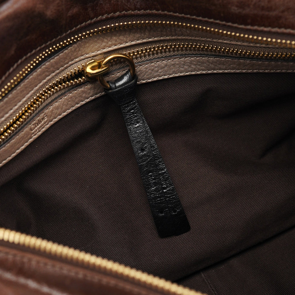 Brown Leather Bay Tote Bag