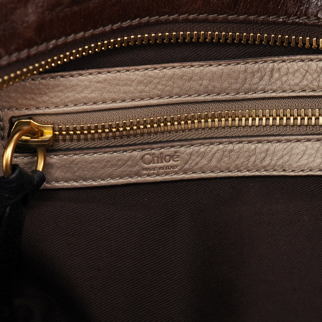Brown Leather Bay Tote Bag