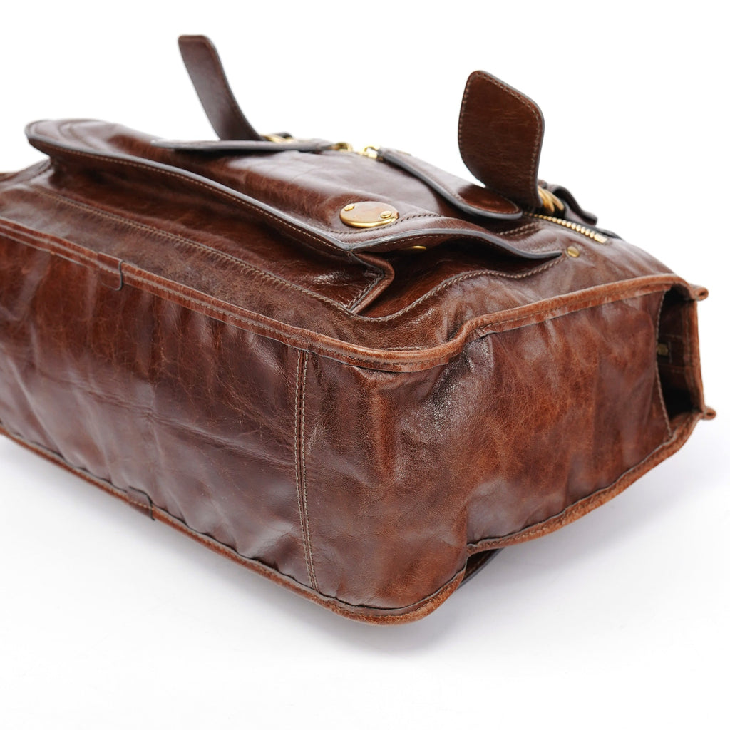 Brown Leather Bay Tote Bag