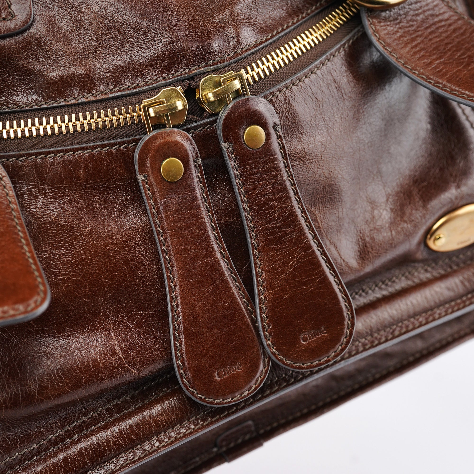 Brown Leather Bay Tote Bag