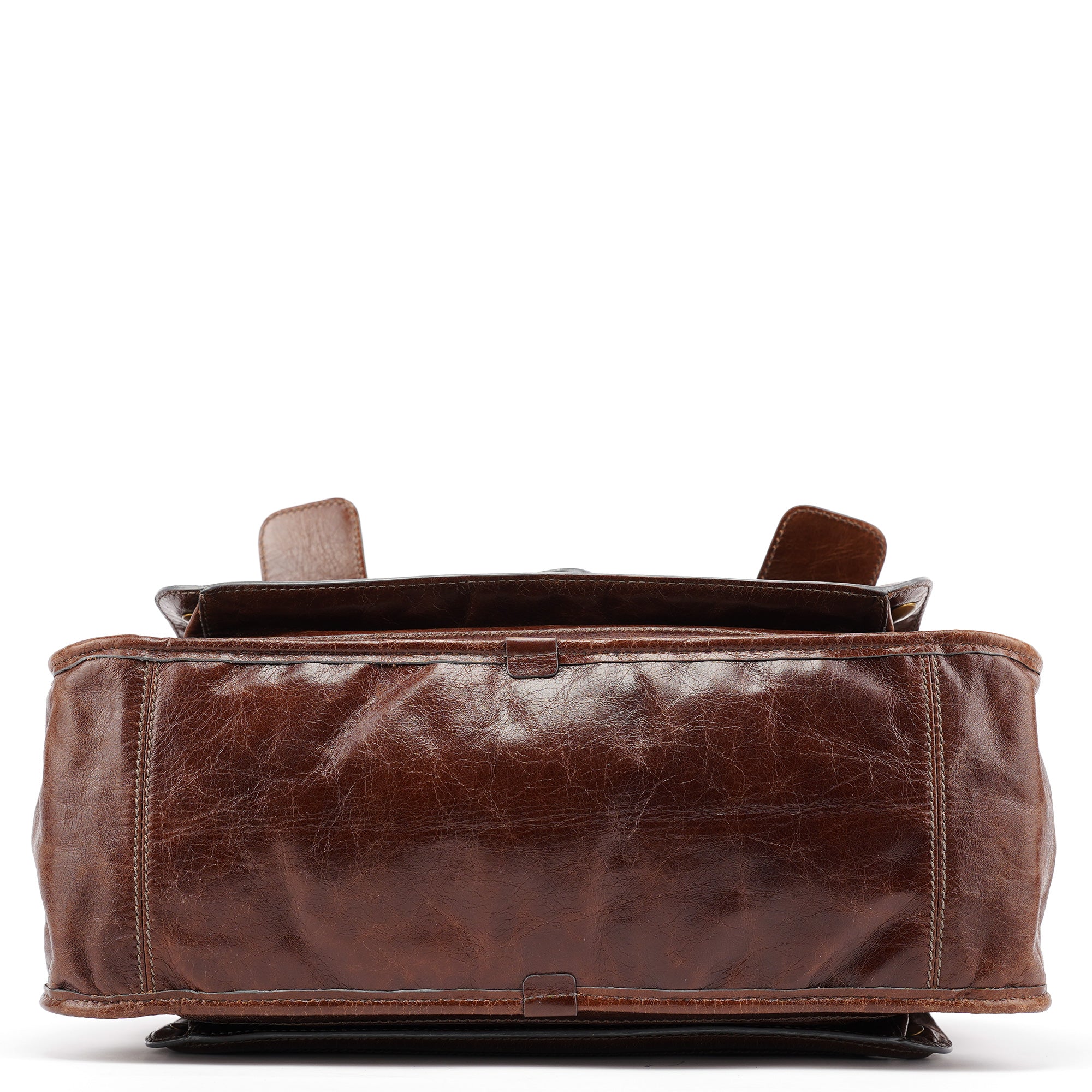 Brown Leather Bay Tote Bag