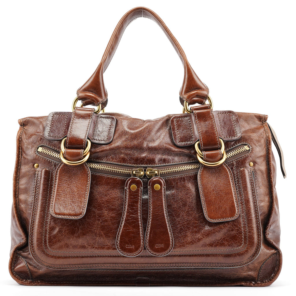 Brown Leather Bay Tote Bag