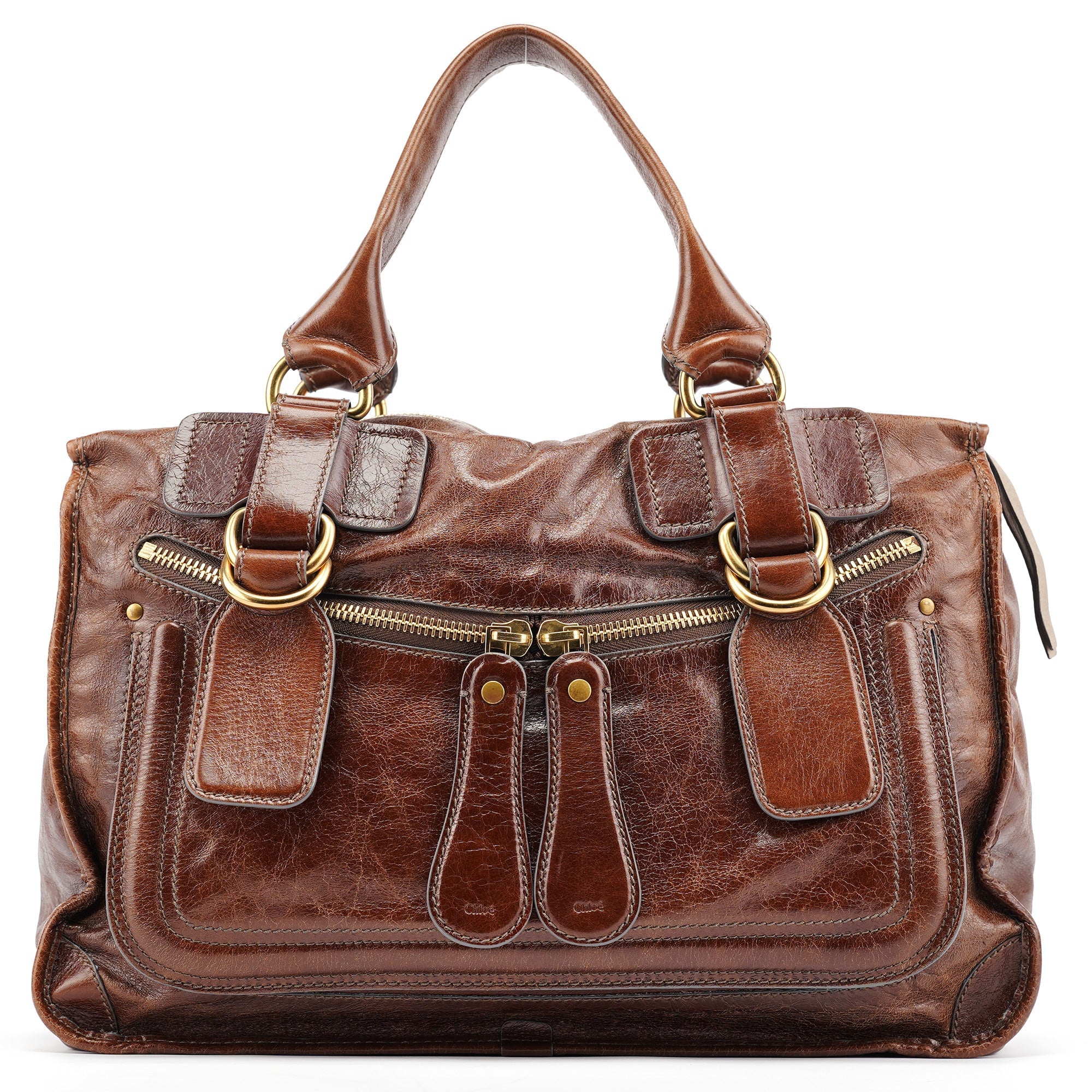 Brown Leather Bay Tote Bag