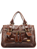 Brown Leather Bay Tote Bag