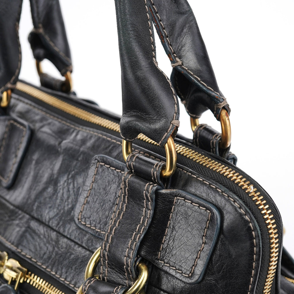 Brown Leather Bay Tote Bag