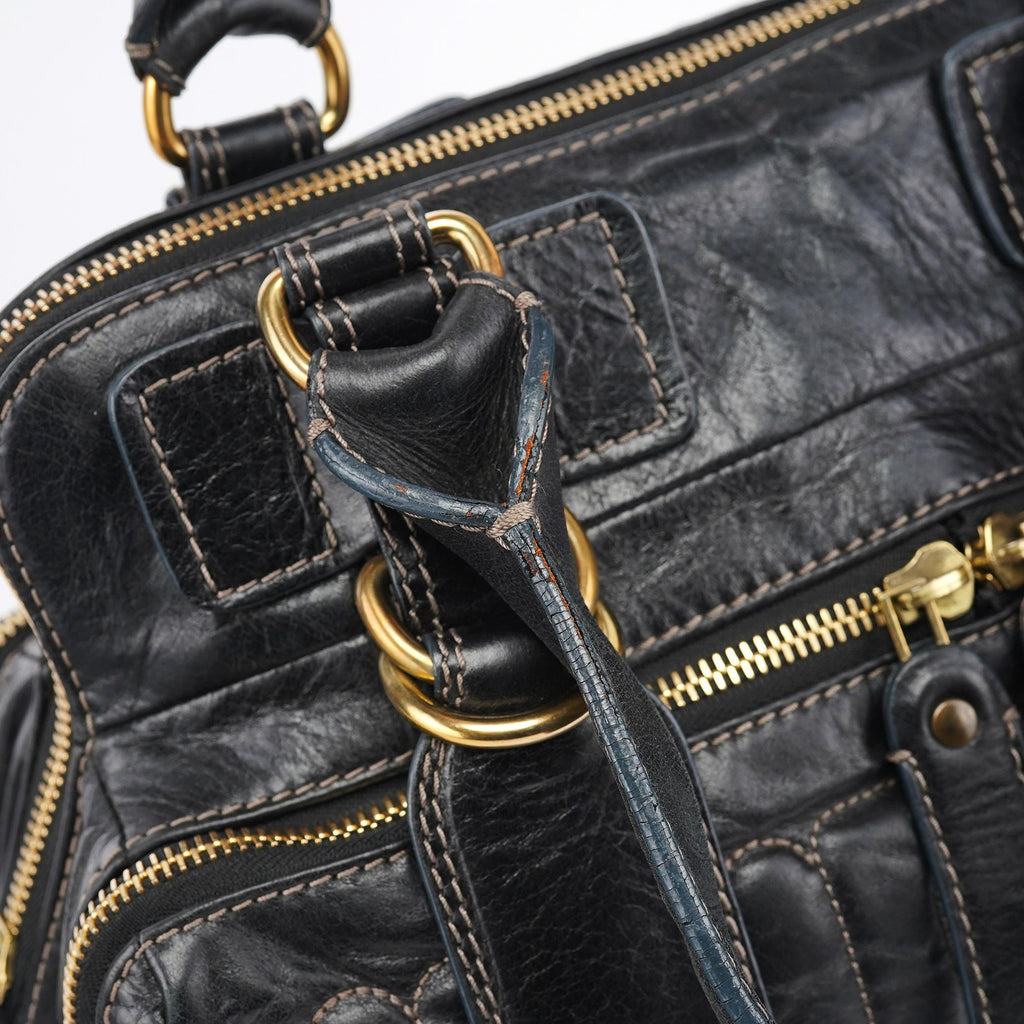 Brown Leather Bay Tote Bag