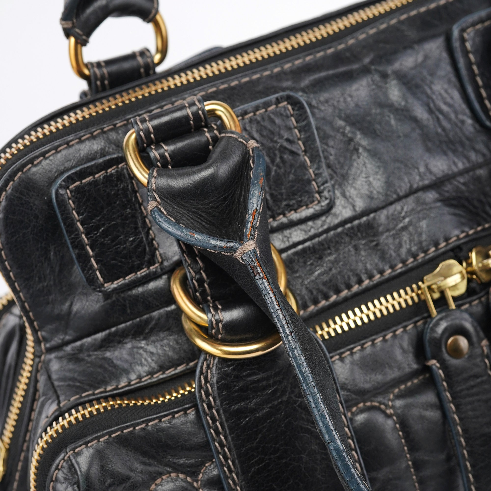 Brown Leather Bay Tote Bag