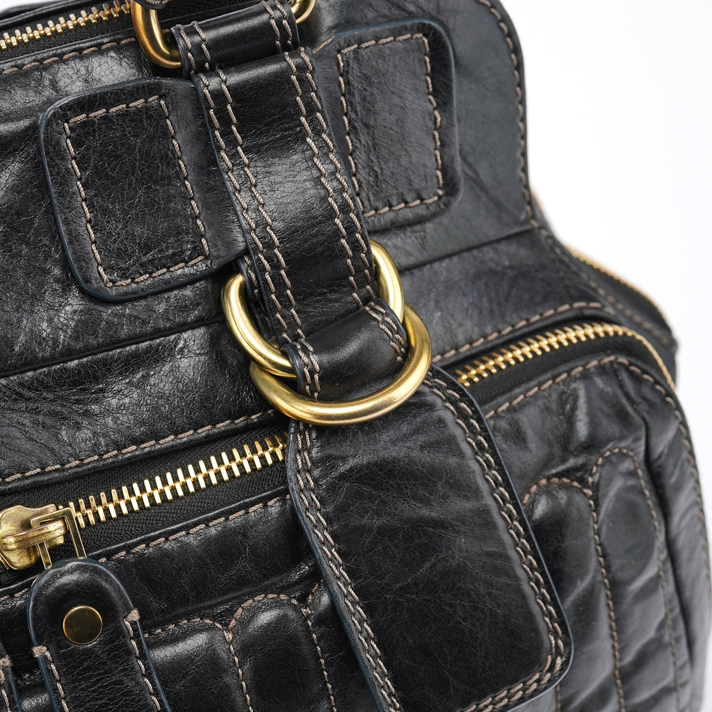 Brown Leather Bay Tote Bag