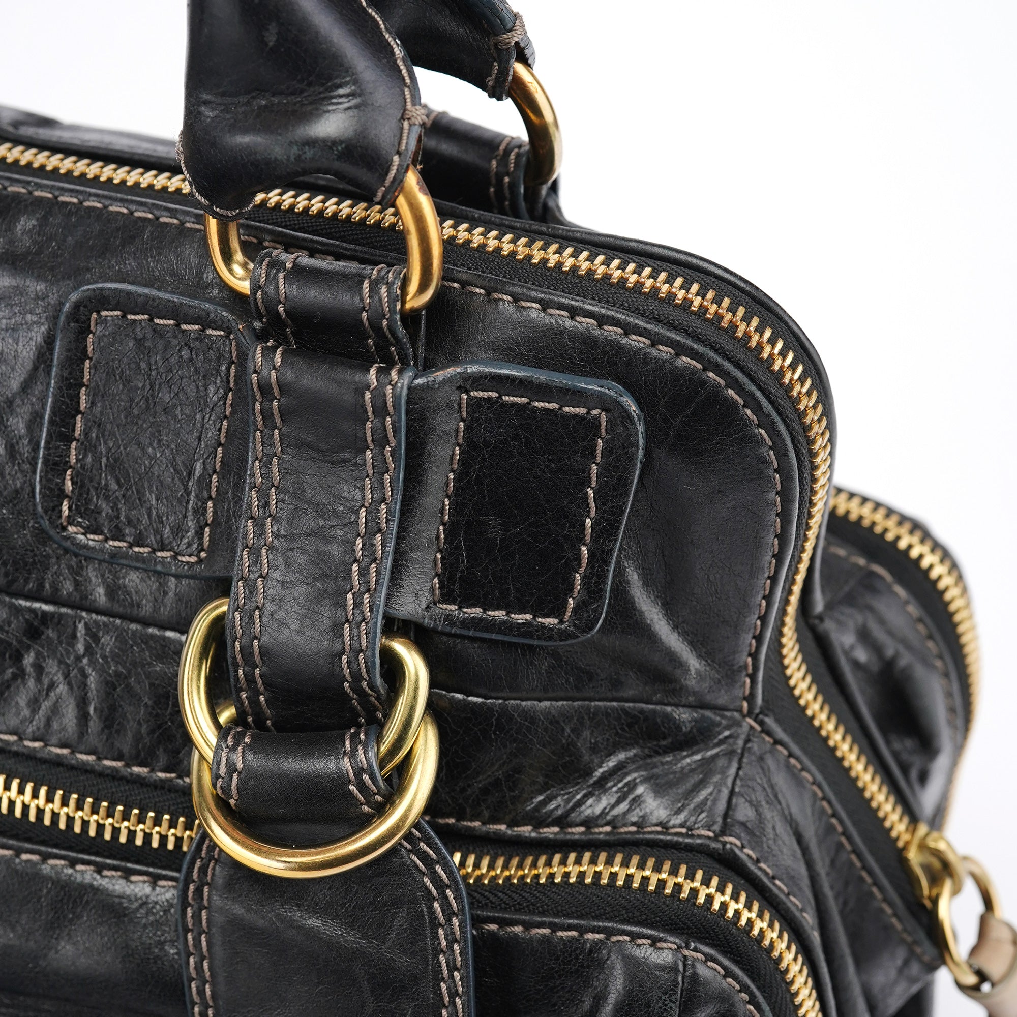Brown Leather Bay Tote Bag