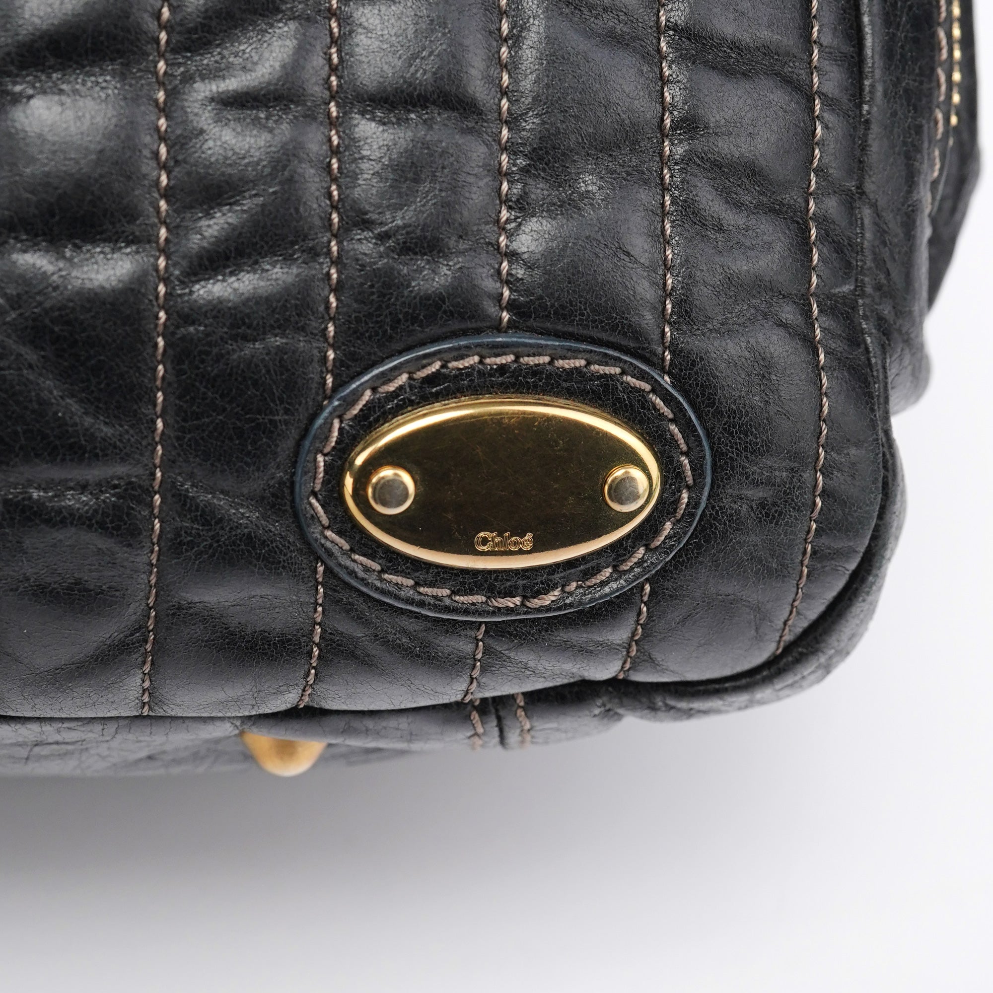 Brown Leather Bay Tote Bag