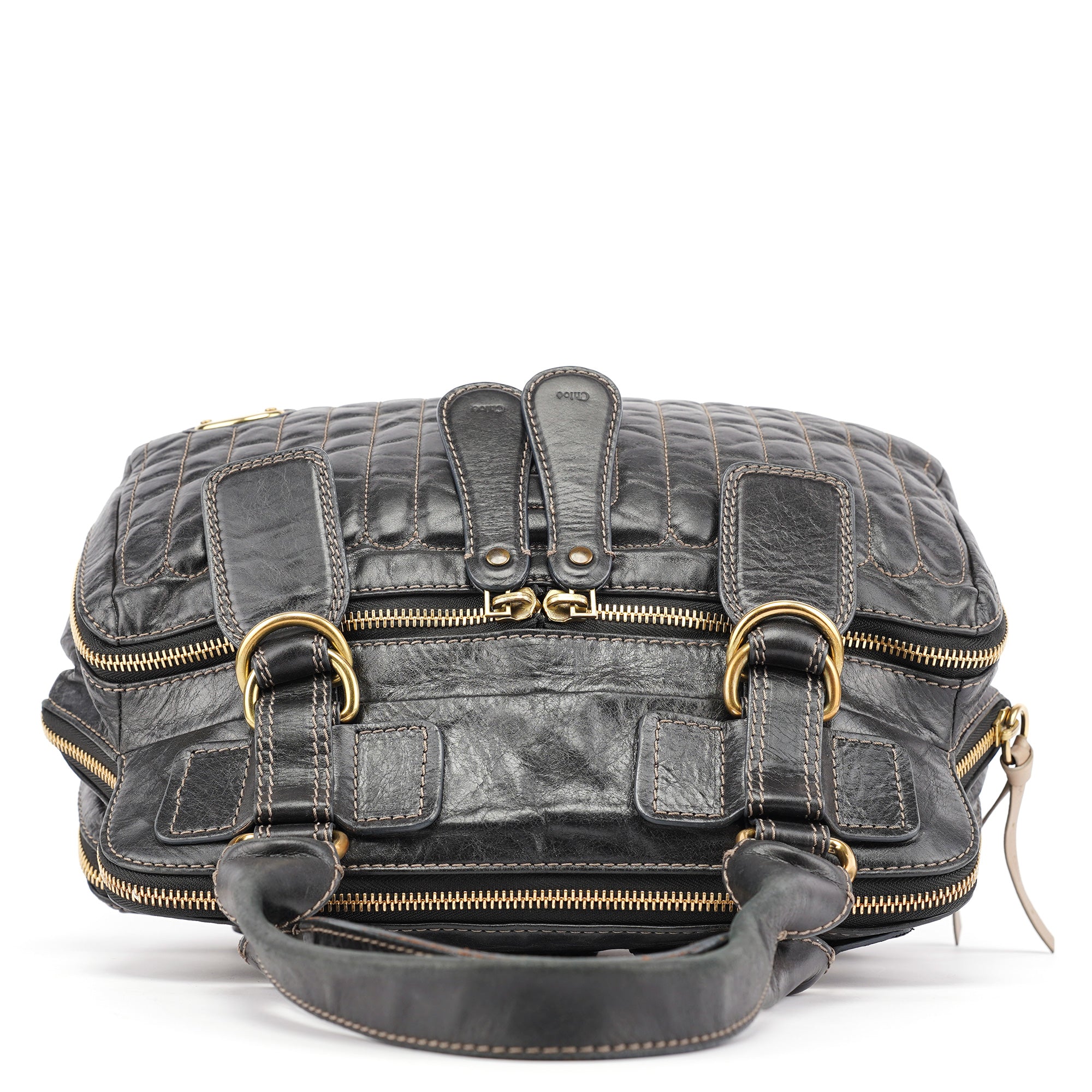Brown Leather Bay Tote Bag