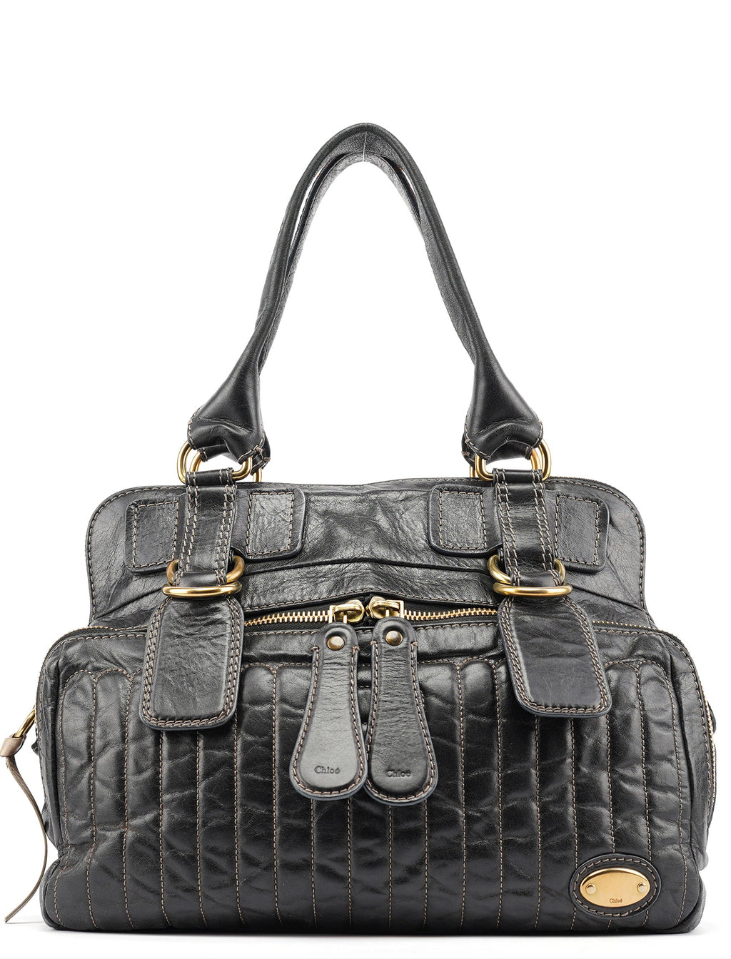 Brown Leather Bay Tote Bag