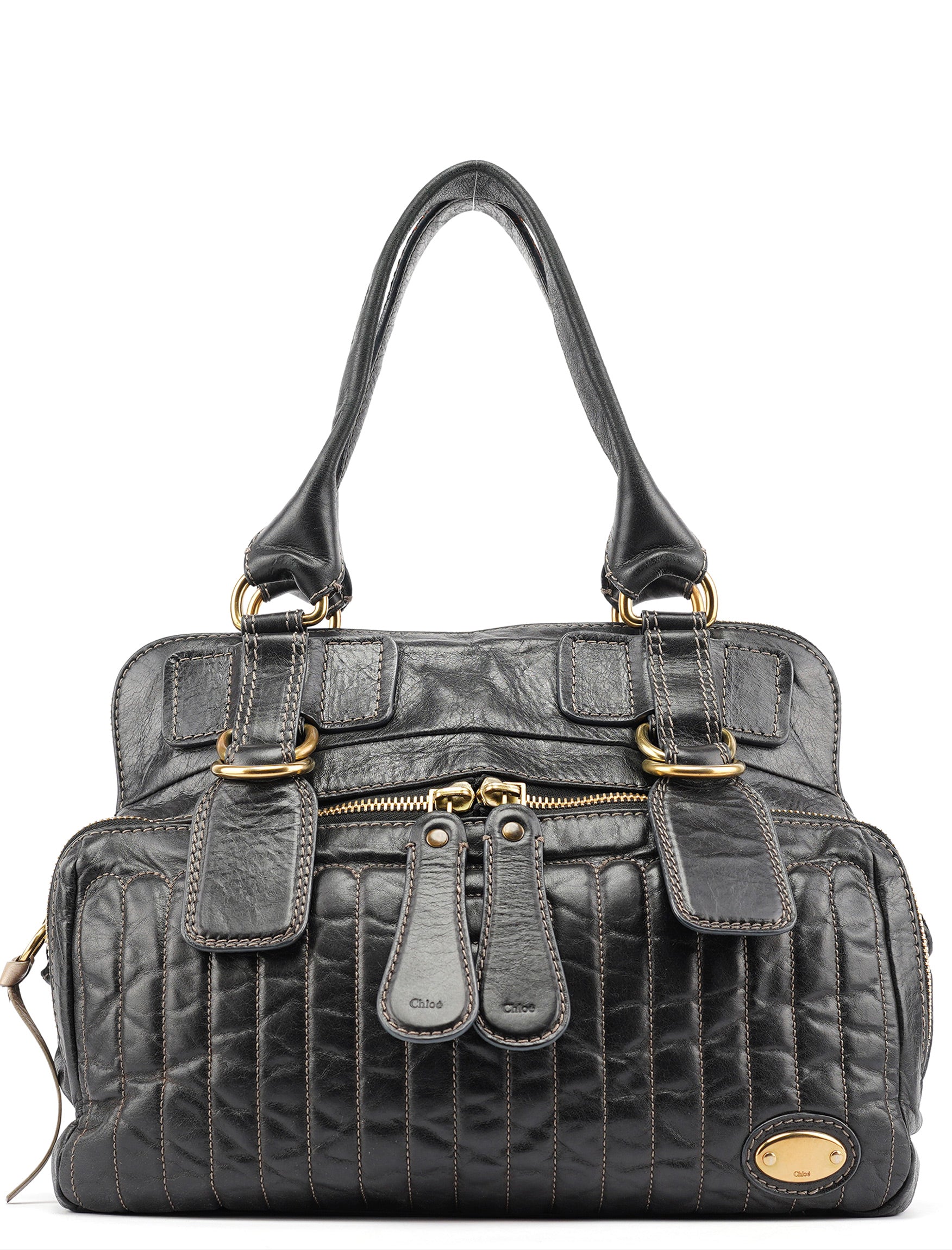 Brown Leather Bay Tote Bag