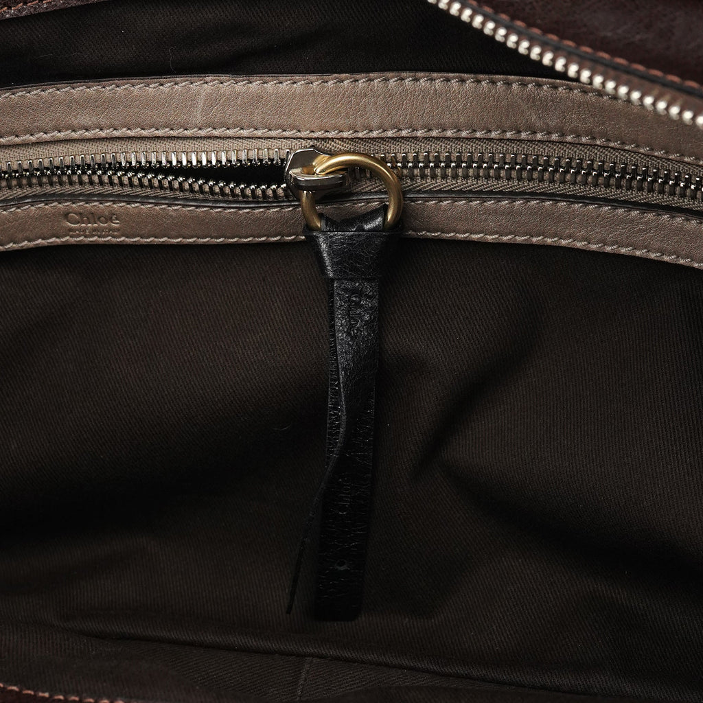 Brown Leather Bay Tote Bag