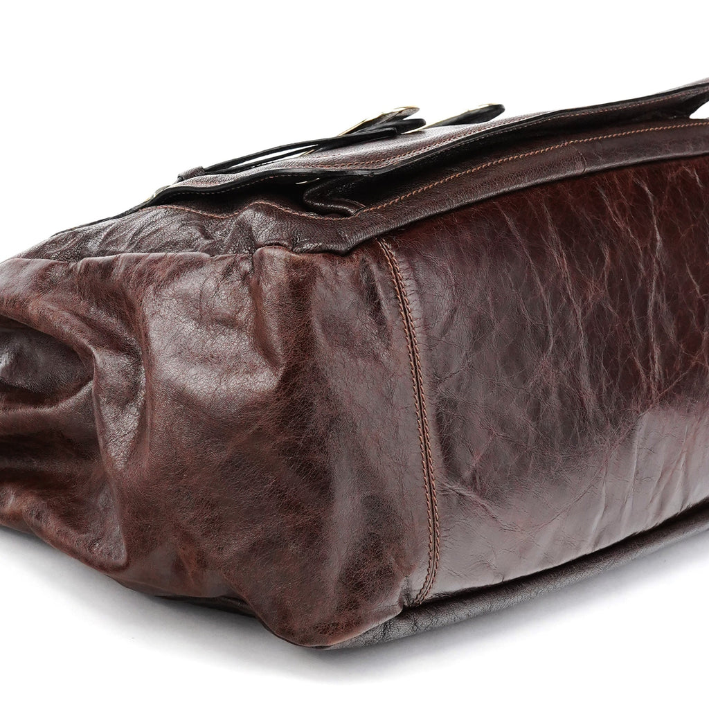 Brown Leather Bay Tote Bag