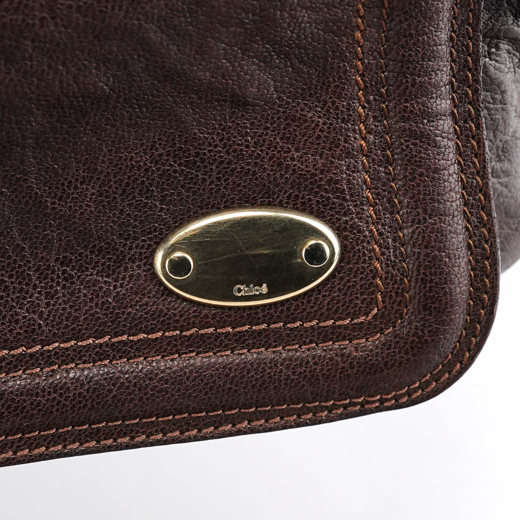 Brown Leather Bay Tote Bag