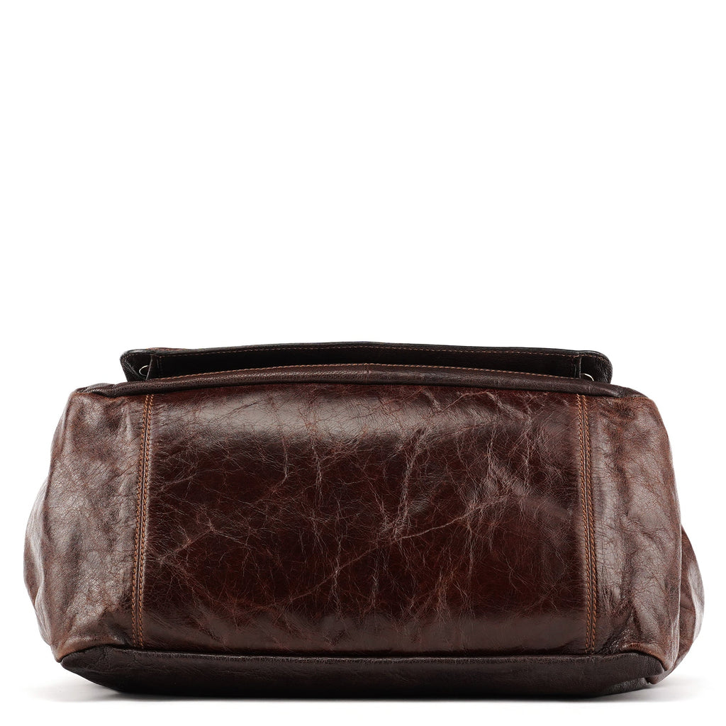 Brown Leather Bay Tote Bag