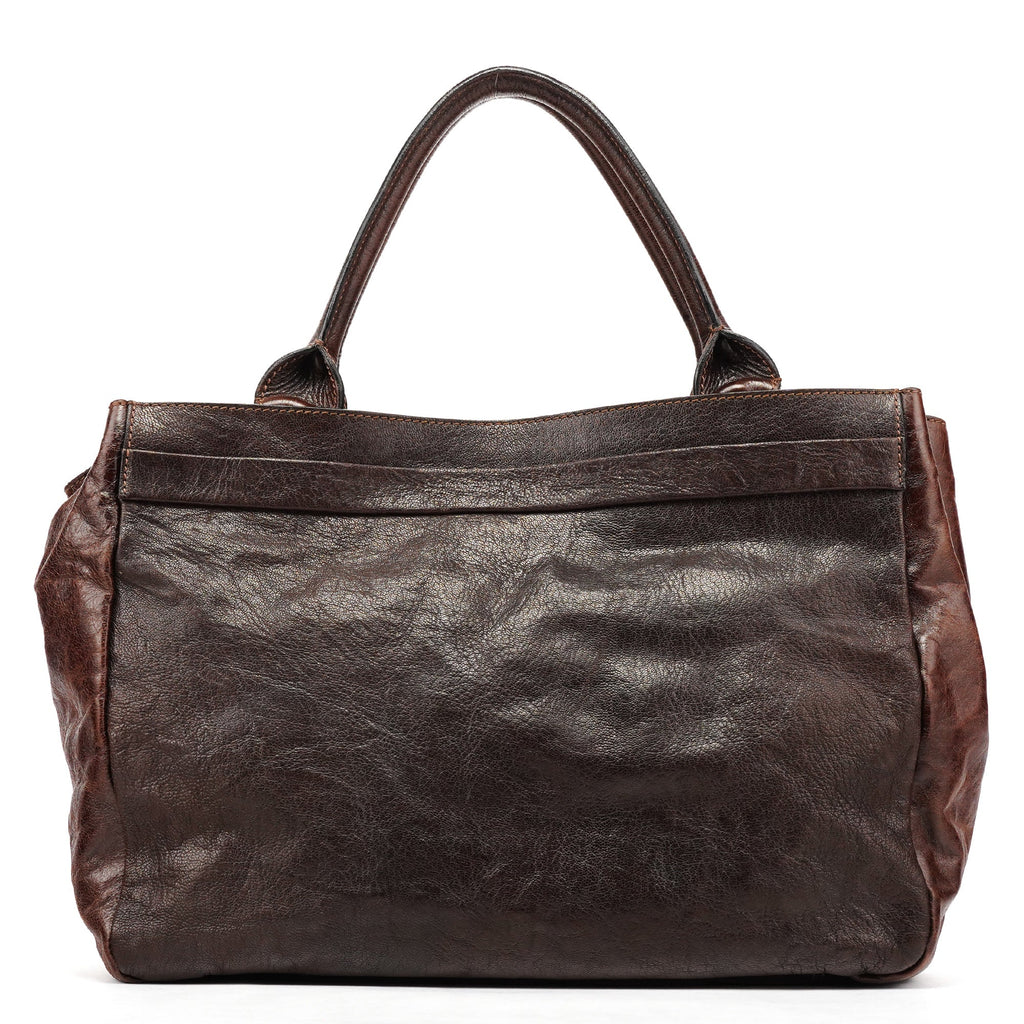 Brown Leather Bay Tote Bag