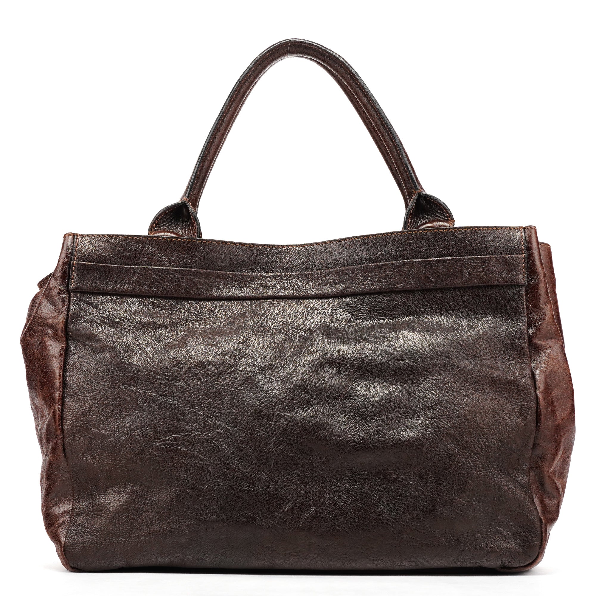 Brown Leather Bay Tote Bag