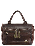 Brown Leather Bay Tote Bag
