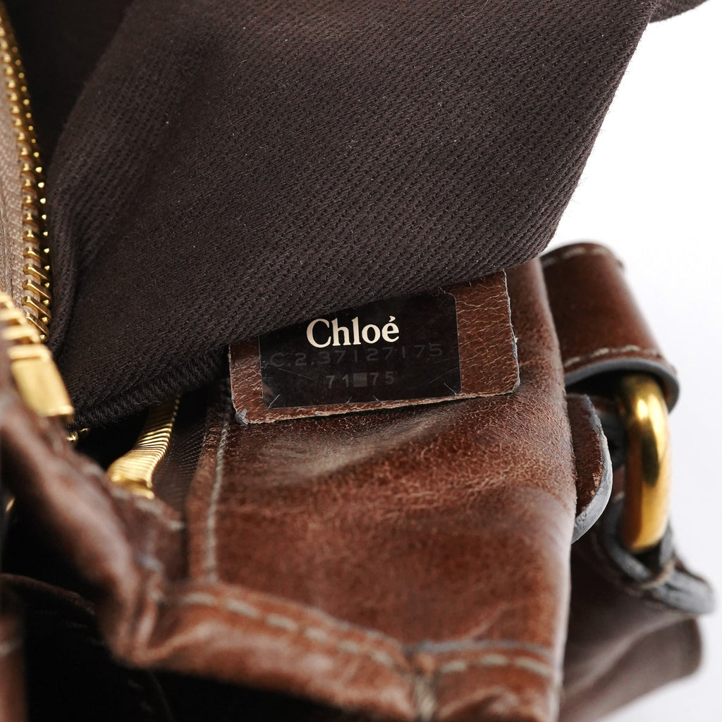 Brown Leather Bay Tote Bag