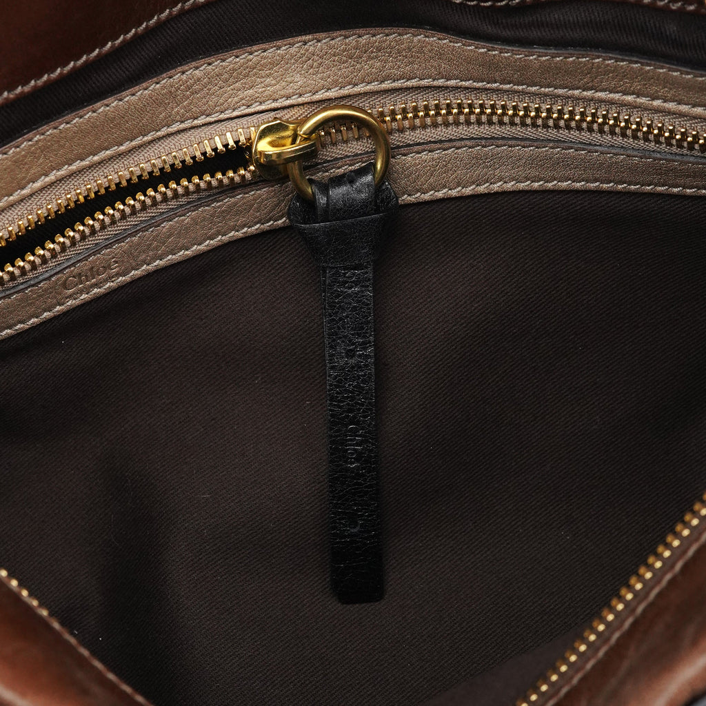 Brown Leather Bay Tote Bag