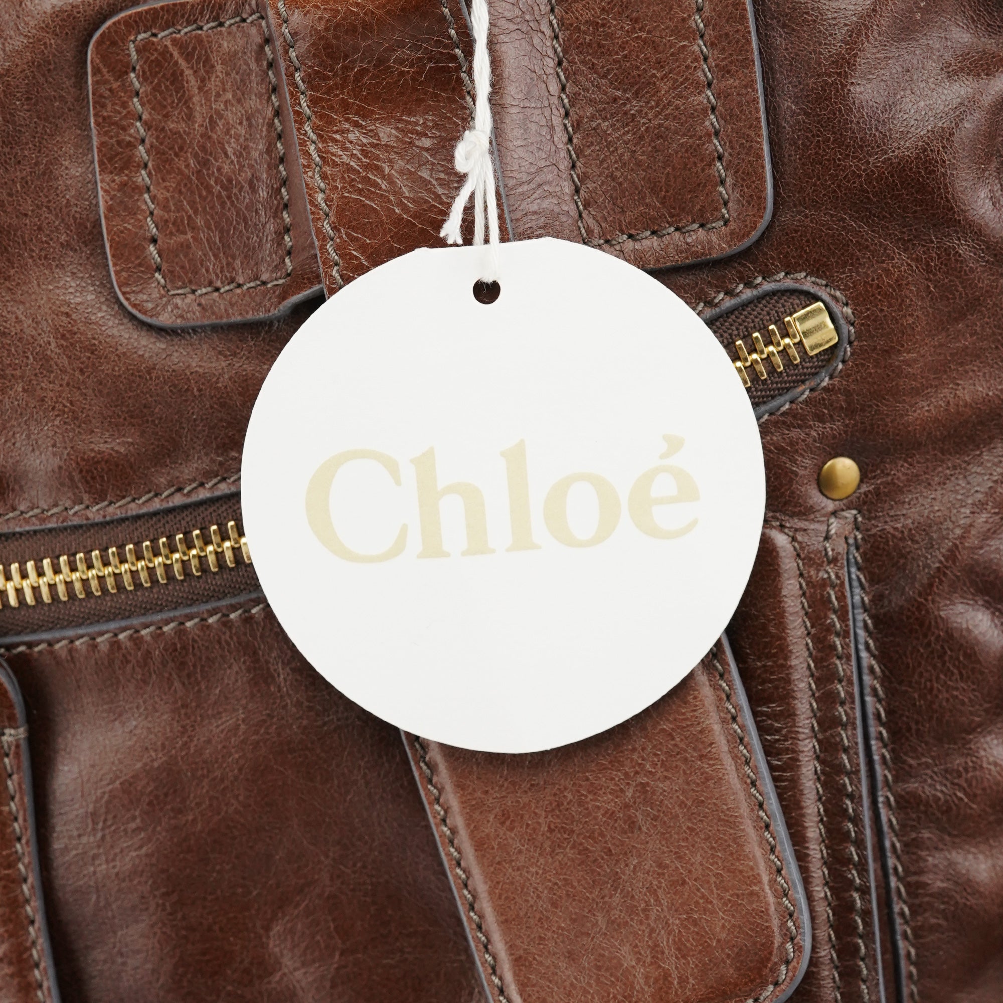 Brown Leather Bay Tote Bag