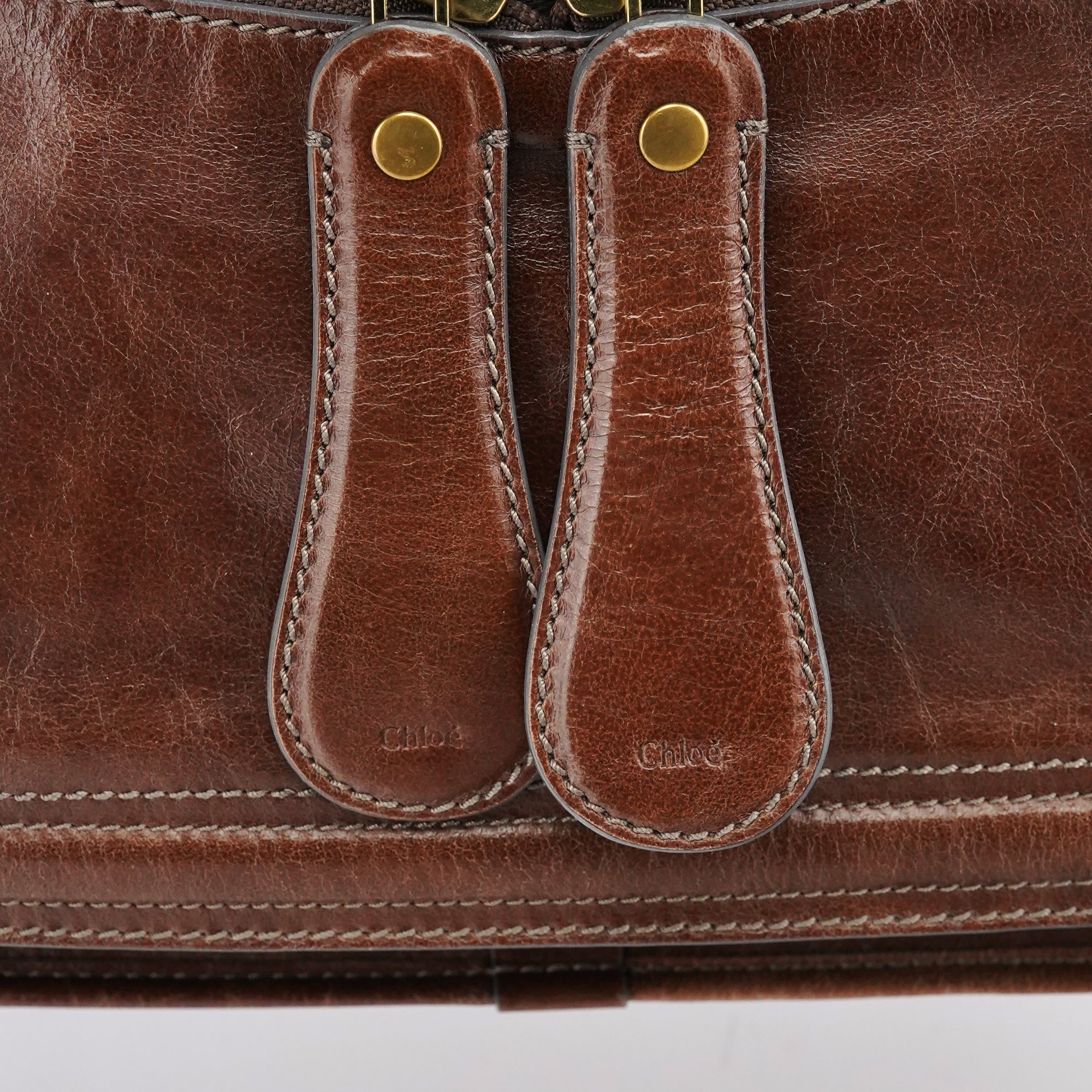 Brown Leather Bay Tote Bag