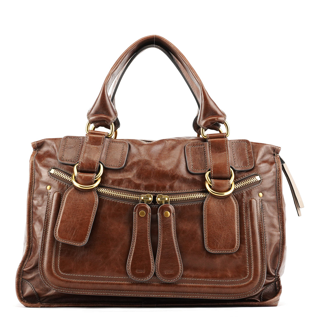 Brown Leather Bay Tote Bag
