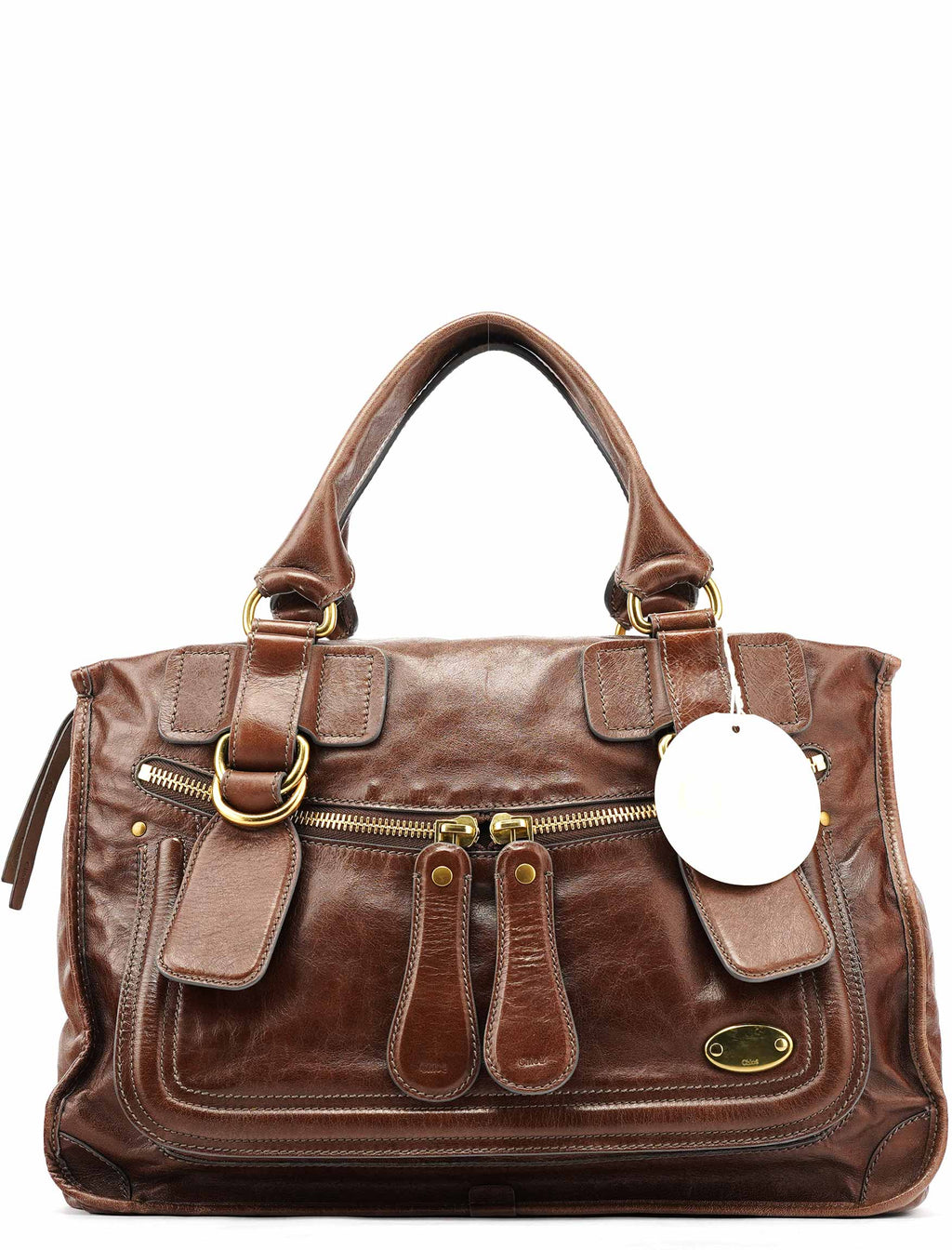 Brown Leather Bay Tote Bag