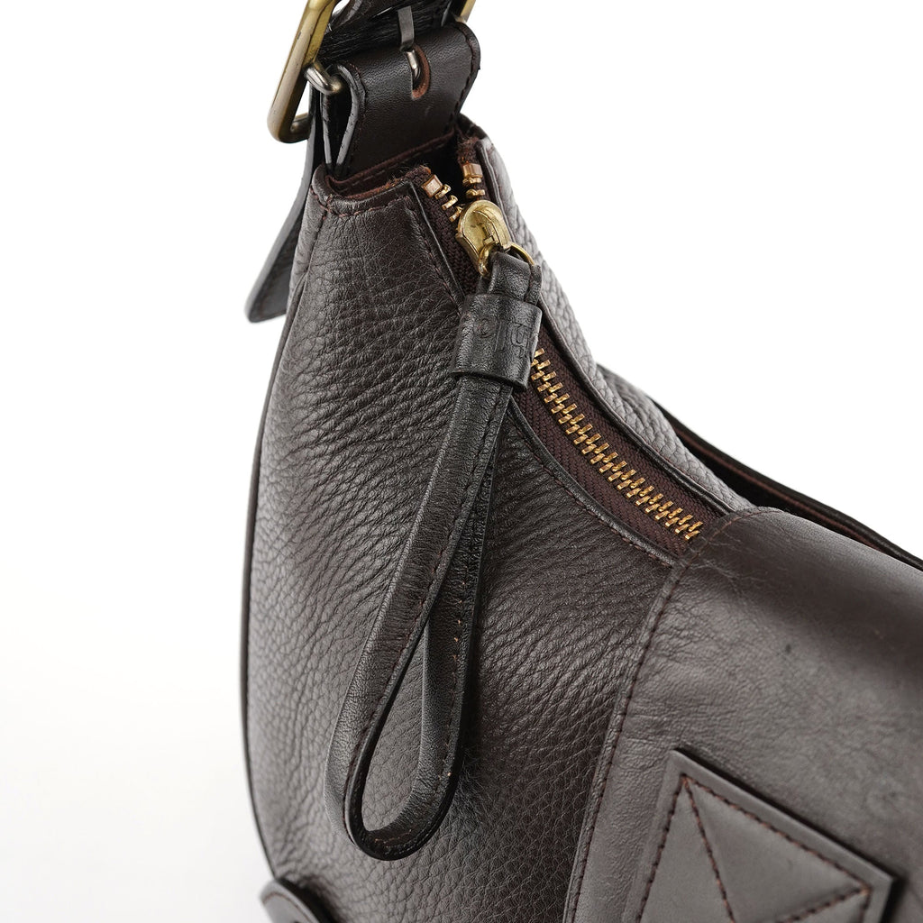 Brown Leather C Shoulder Bag