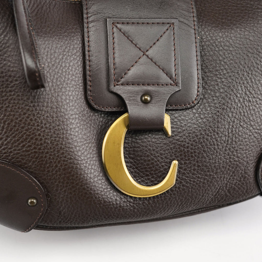 Brown Leather C Shoulder Bag