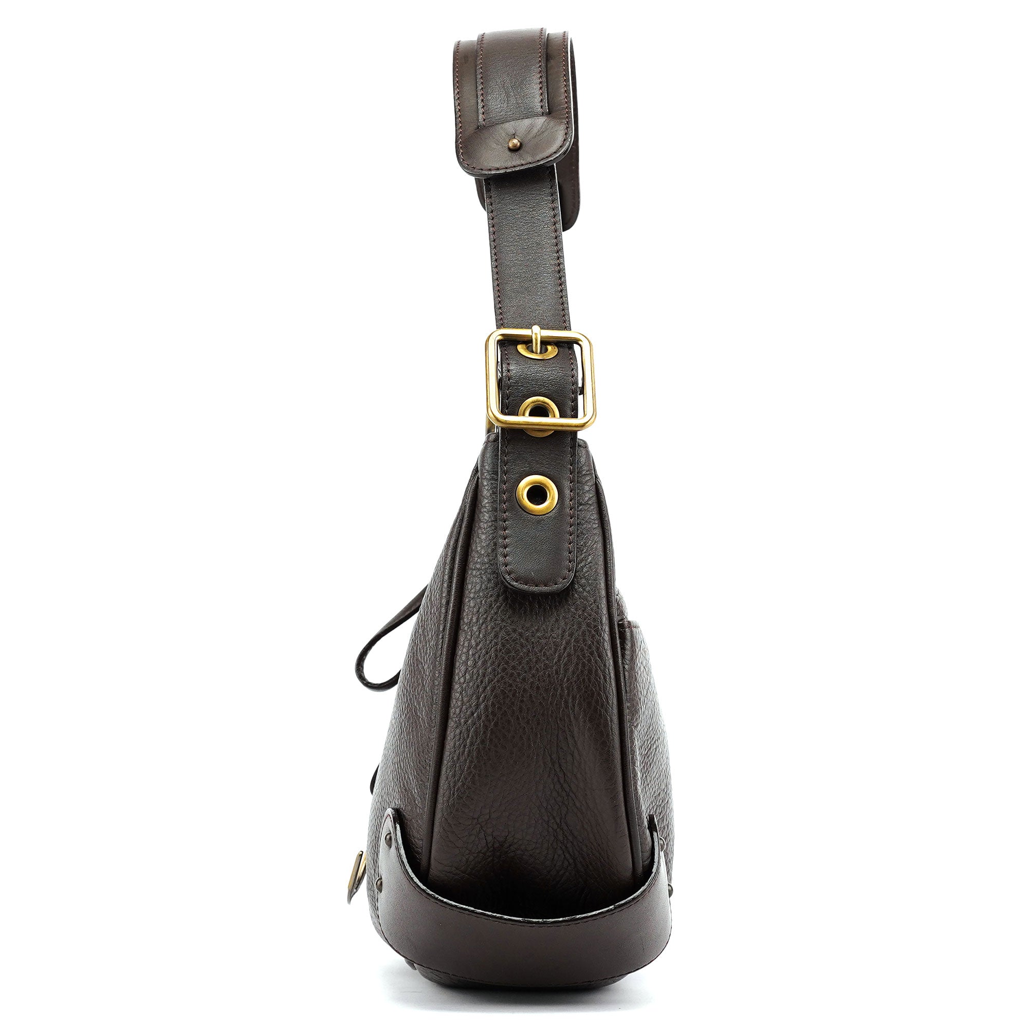 Brown Leather C Shoulder Bag
