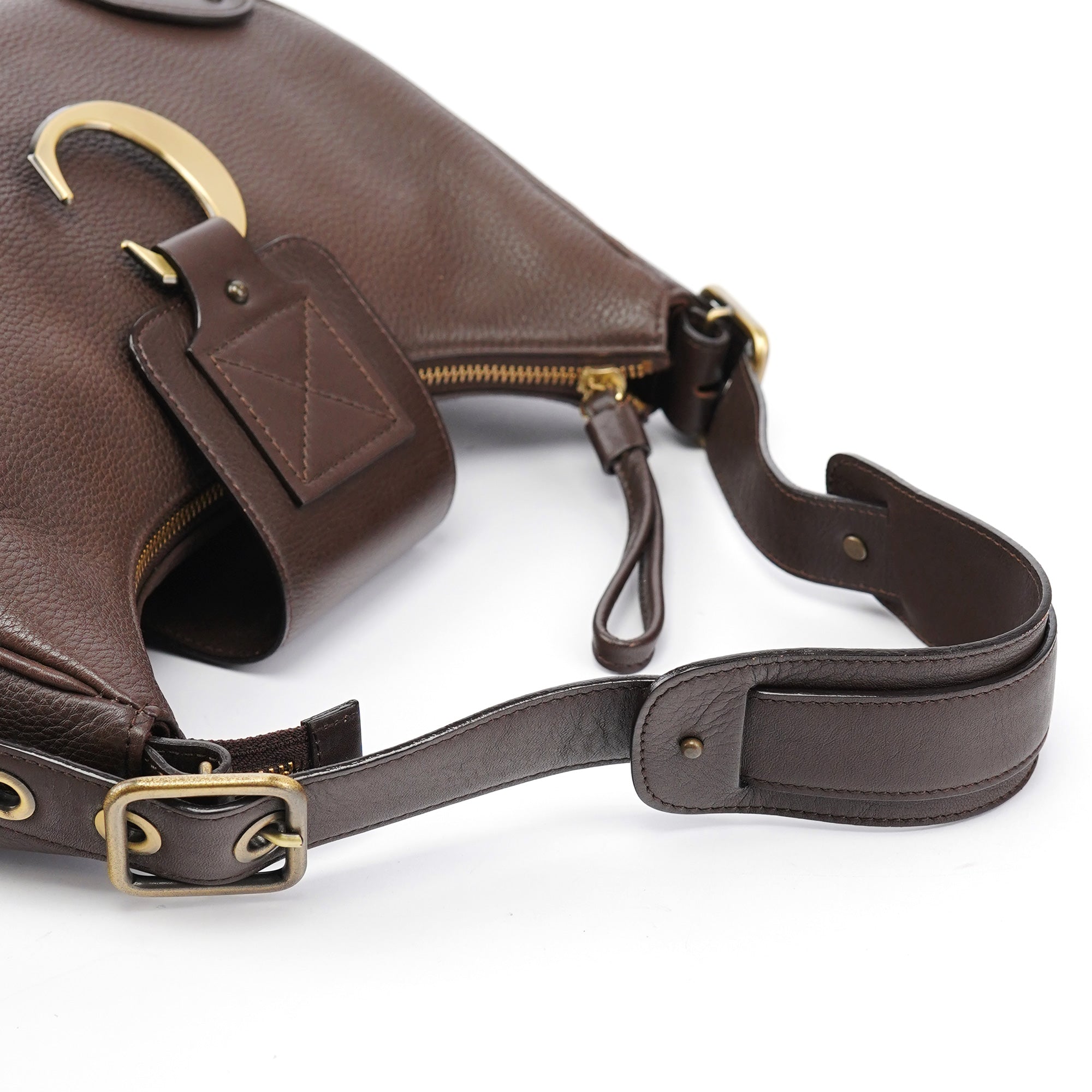 Brown Leather C Shoulder Bag