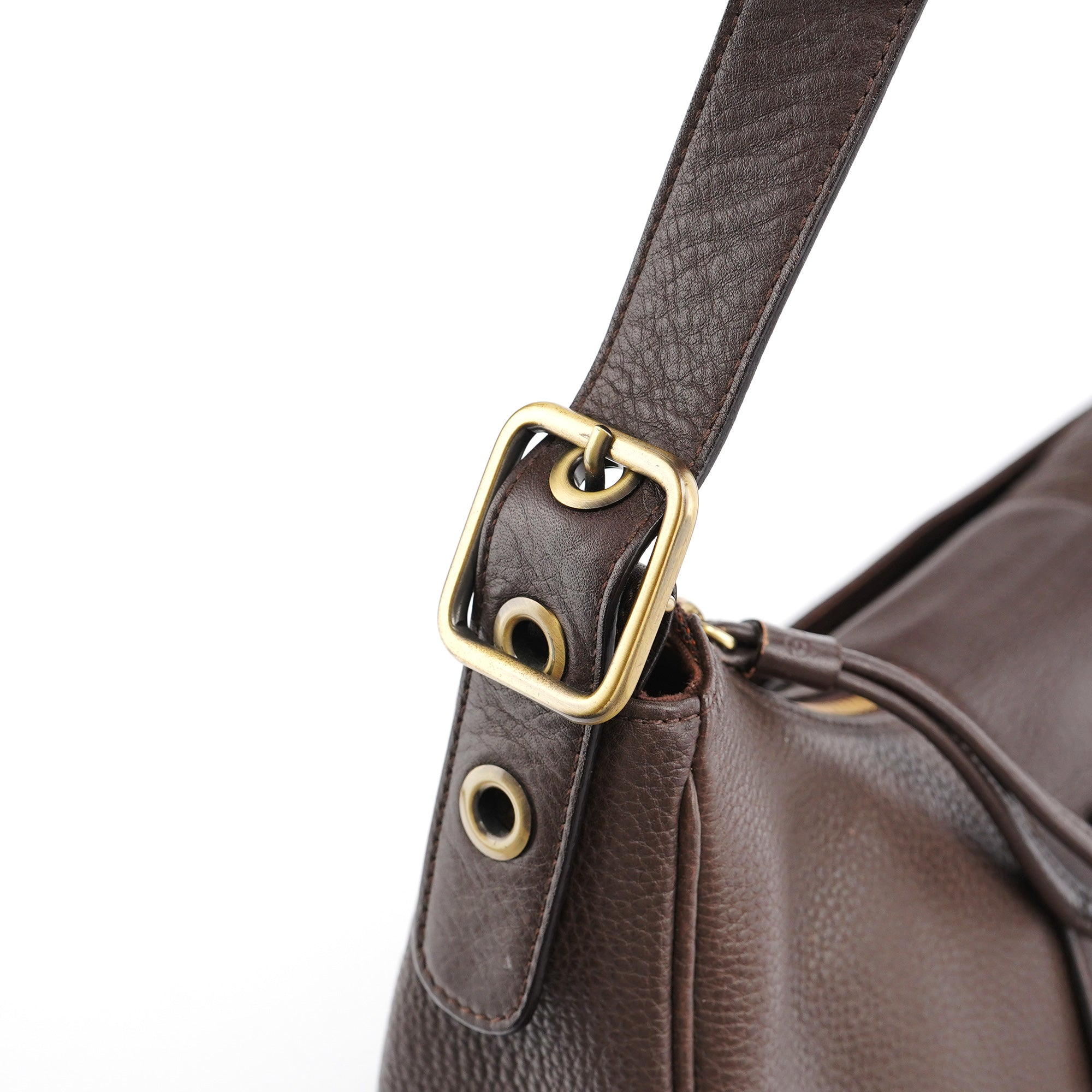 Brown Leather C Shoulder Bag