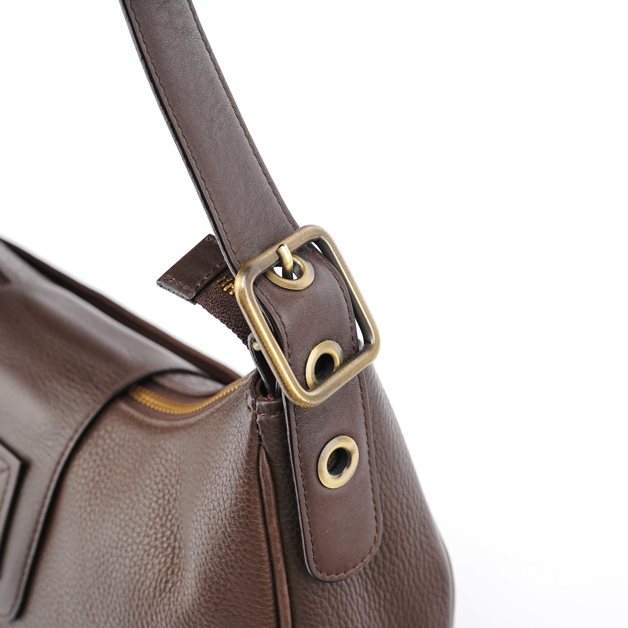 Brown Leather C Shoulder Bag
