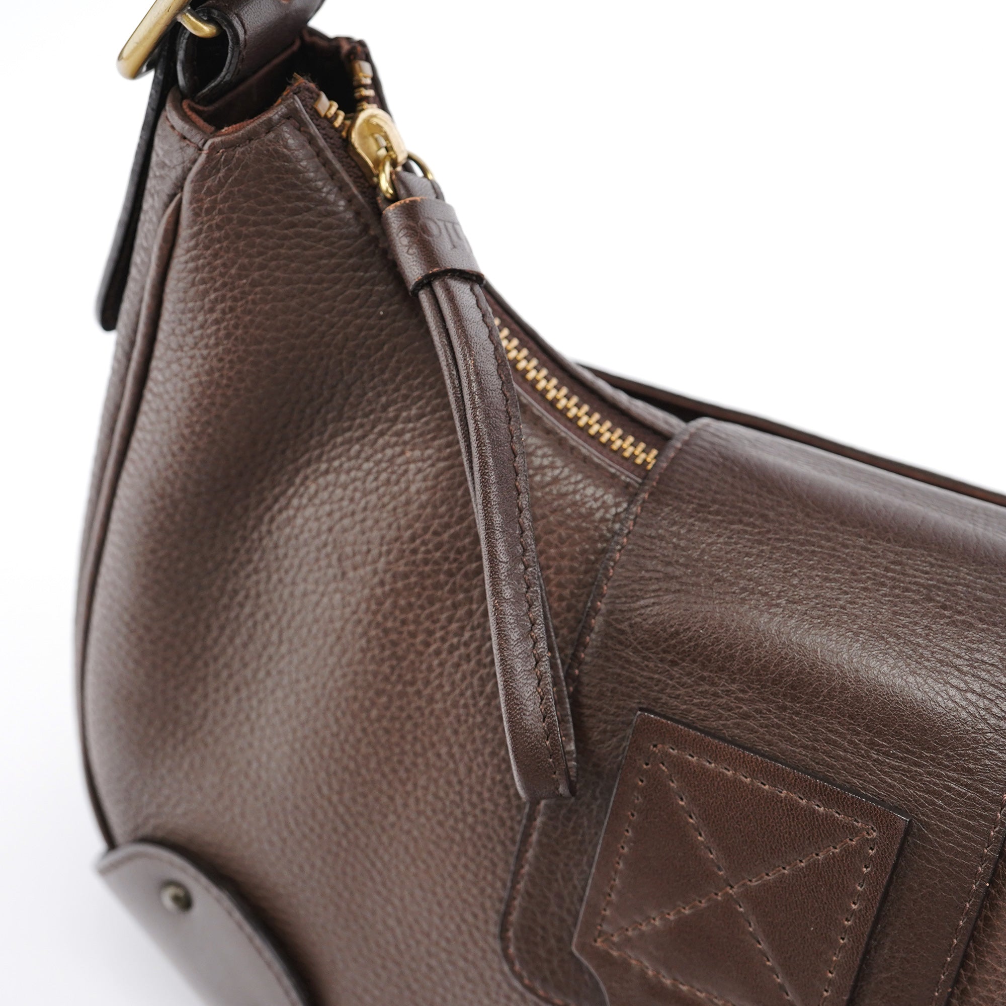 Brown Leather C Shoulder Bag