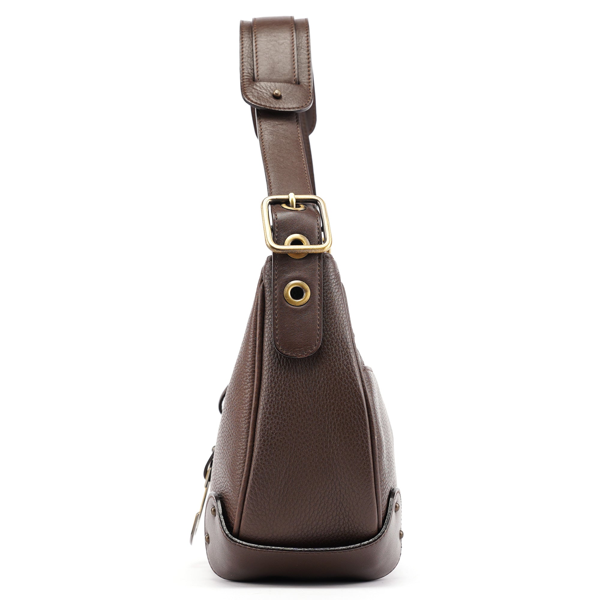 Brown Leather C Shoulder Bag