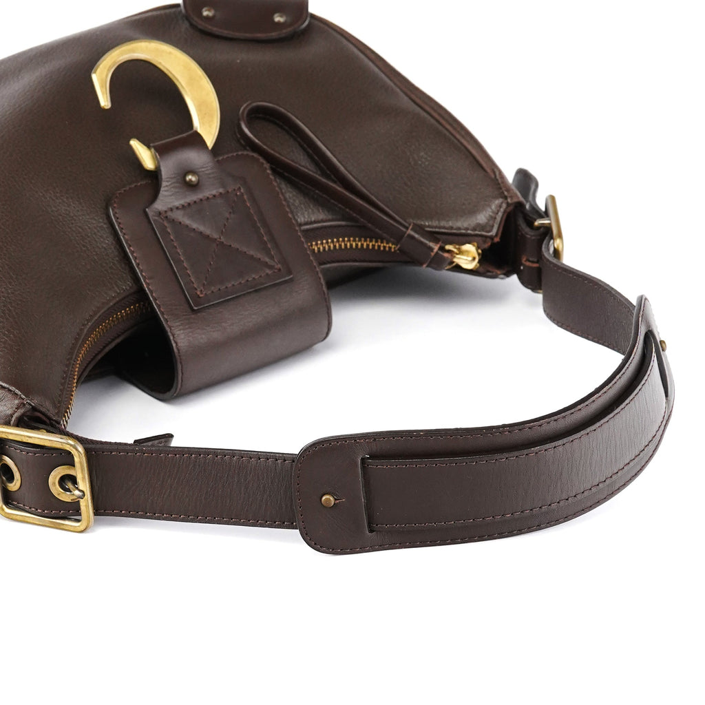 Brown Leather C Shoulder Bag